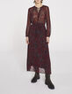 Langes Damenkleid aus voile, Red-Snake-und-Ketten-Print-6