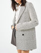 Manteau imprimé chevron en coton double boutonnage femme-3