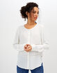 Chemise blanc cassé à bandes dentelle I.Code-3