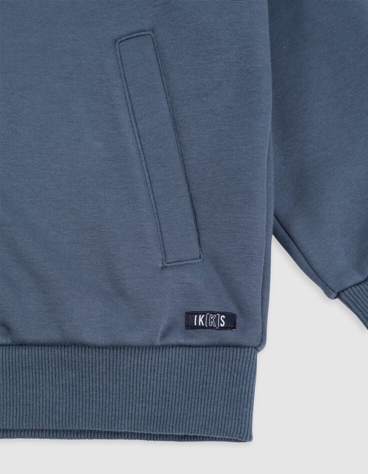 Boy's blue zipped hooded cardigan-5