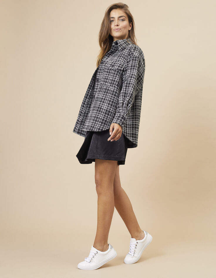 Surchemise noire et blanche façon tweed  I.Code-6
