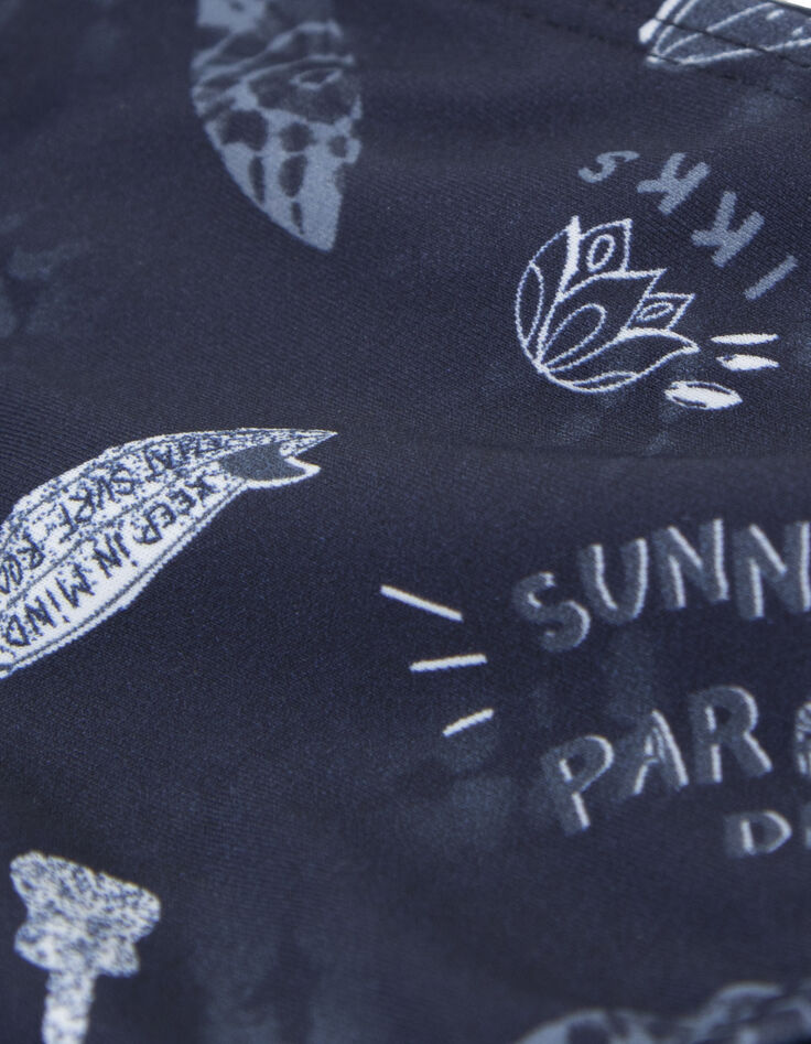 Maillot de bain 2 pièces marine imprimé surf-rock fille-5