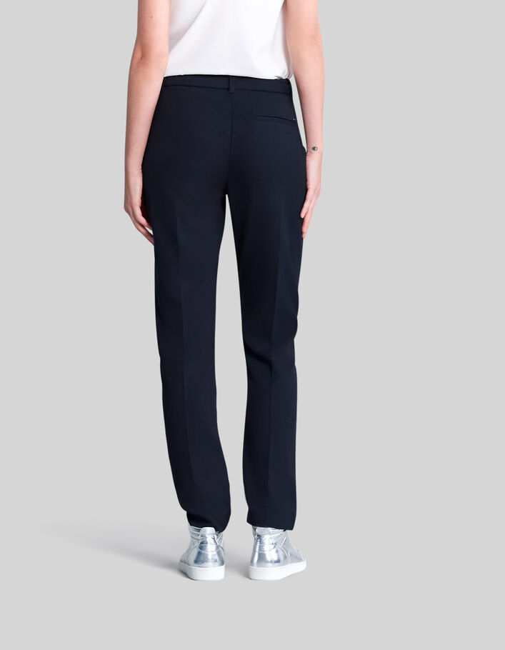 Women’s navy suit trousers with decorative braid - IKKS