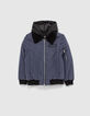 Boys&rsquo; slate bomber jacket with hood facing-1