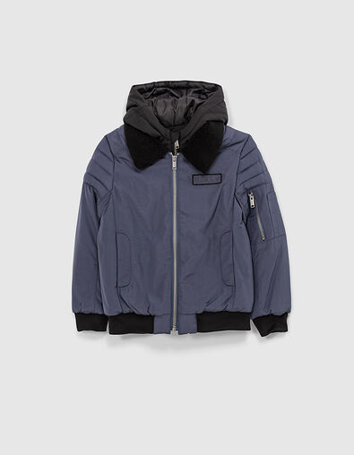 Boys&rsquo; slate bomber jacket with hood facing - IKKS