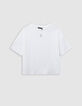 Ensemble salopette bleue et T-shirt blanc fille-8