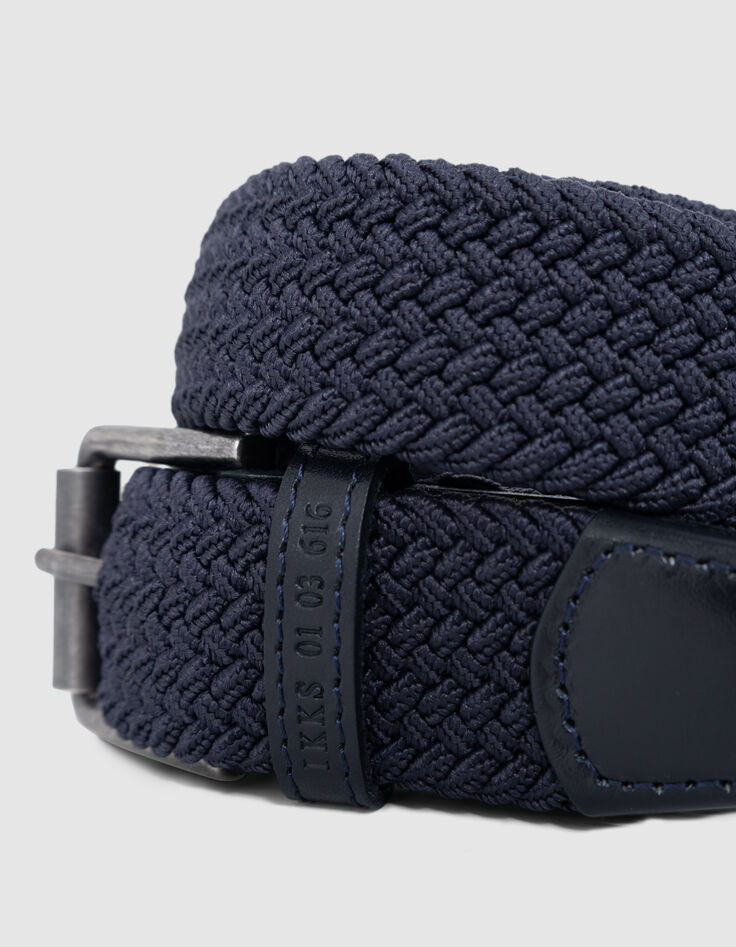 Ceinture bleue tressée Homme-2