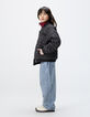 Blouson noir esprit tweed fille-3