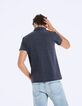 Polo bleu marine à rayures fines Homme-3