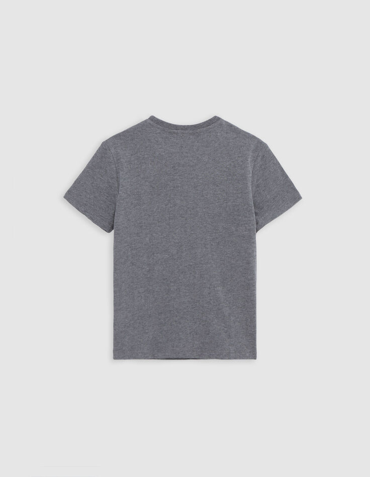 Graues Jungen-T-Shirt, geprägte Botschaft, Polaroid-Effekt-3 Graues Jungen-T-Shirt, geprägte Botschaft, Polaroid-Effekt-3