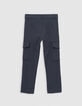 Grijze CHINO gevechtsbroek voor jongens-4