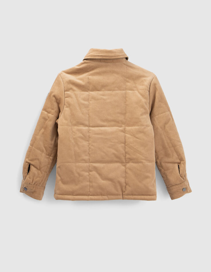 Chaqueta reversible caqui y camel terciopelo niño-5