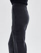 Pantalon battle noir Lyocell® taille haute Femme-4
