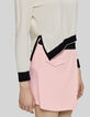 Women’s ecru knit sweater with black edges-4