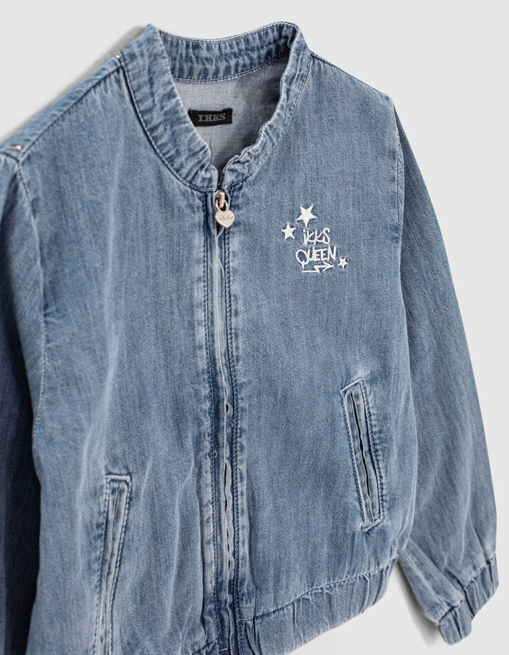 Bomber jean light blue estampado espalda ni&ntilde;a-7