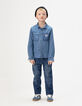 Blauw jeanshemd afneembare kap jongens-1