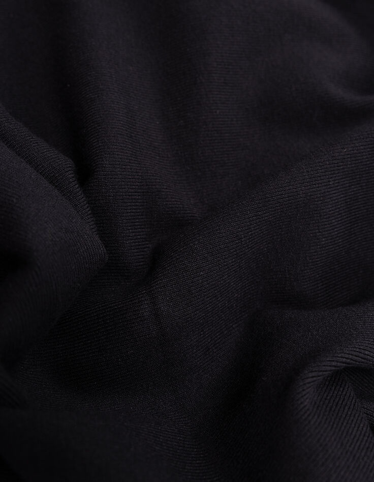 Cardigan noir loose tricot boutons métal gravé Femme-6