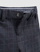 Pantalon gris maille motif prince-de-Galles garçon-5
