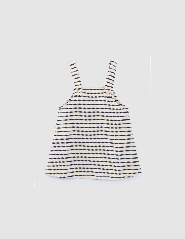 Ensemble robe ray&eacute;e et T-shirt &eacute;cru b&eacute;b&eacute; fille-7