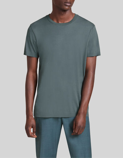 Camiseta verde azulado mix algod&oacute;n modal hombre - IKKS