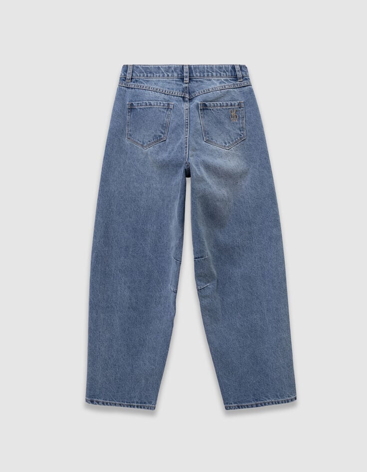 Blaue Mädchen-Ballonjeans mit Kordel-3 Blaue Mädchen-Ballonjeans mit Kordel-3