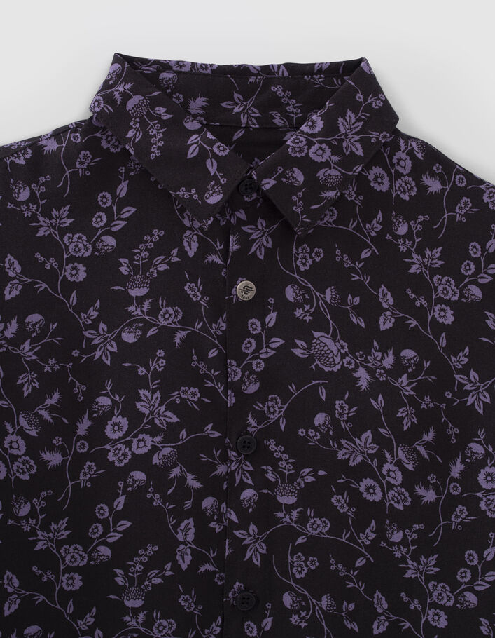 Chemise violet et noir LENZING™ ECOVERO™ fleurs garçon-5