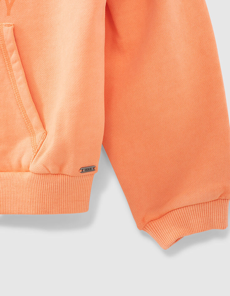 Girls’ apricot Campus-vibe hooded cardigan-4