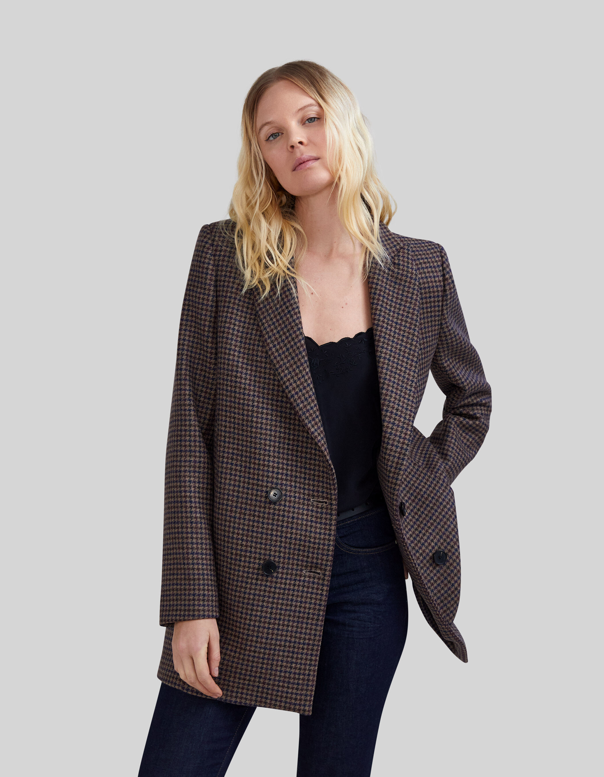 Houndstooth peacoat women's outlet