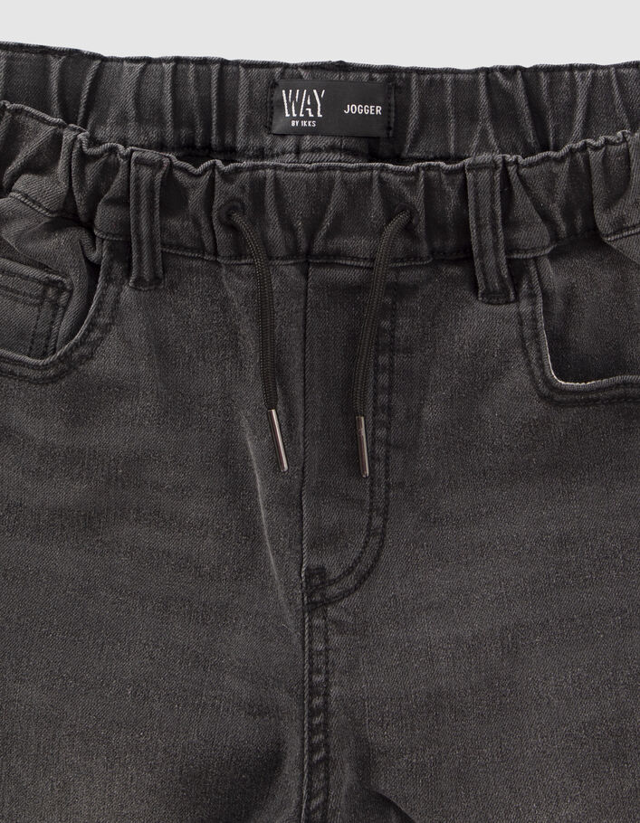 Jean JOGGER noir délavé garçon-2