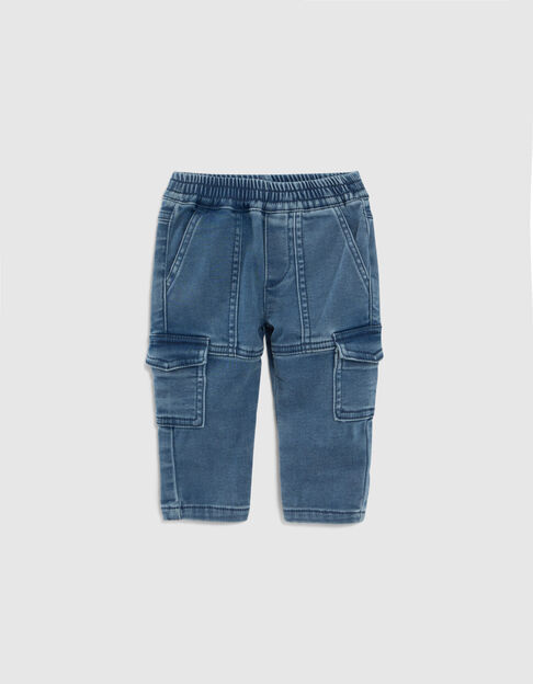 Blauwe BATTLE-jeans met elastische taille babyjongens - IKKS