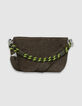 Sac seau kaki raphia tress&eacute; double anse Femme-4