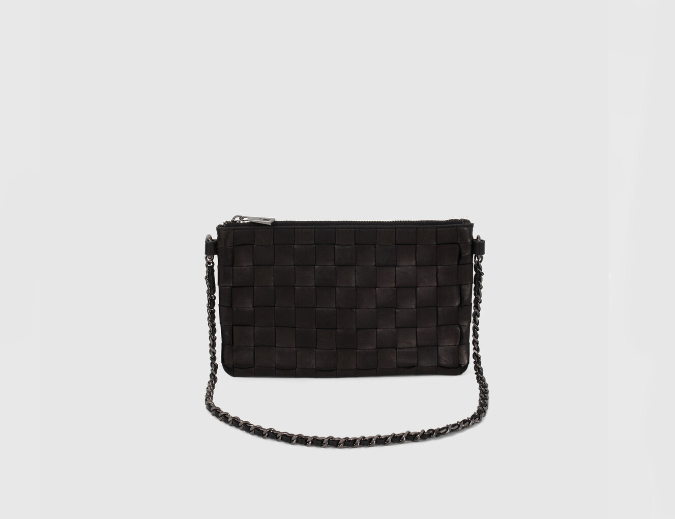 Bolso 111 TORINO cuero negro trenzado damero mujer - IKKS-4