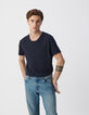 Camiseta L'Essentiel azul cuello V para hombre-2