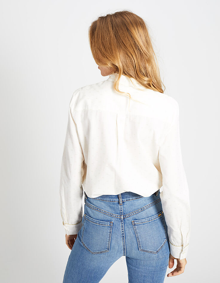 Chemise blanc cassé à jacquard doré I.Code-4