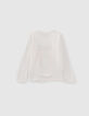 T-shirt PRINCESS PEACH blanc visuel Peach paillettes fille-3