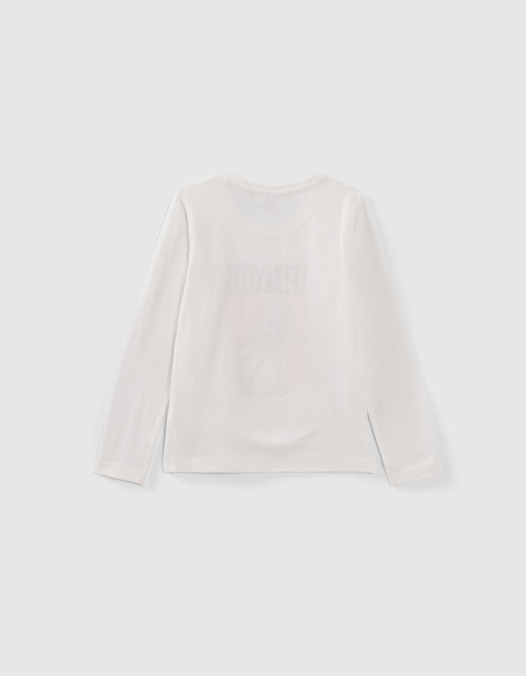 T-shirt PRINCESS PEACH blanc visuel Peach paillettes fille-3