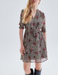 Robe écrue recyclée imprimé léo cachemire Femme-1