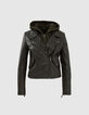 Chaqueta cuero wakame estilo motero capucha-6