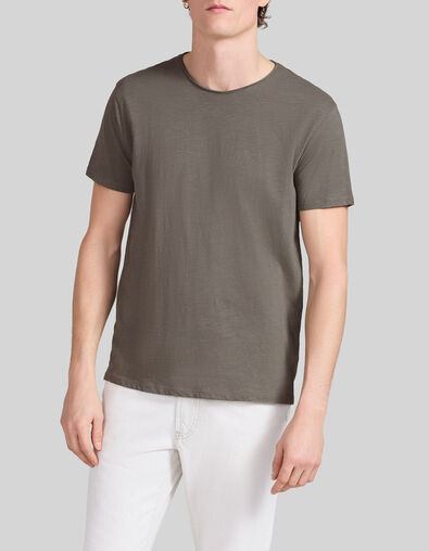 Saliegroen T-shirt De Essential ronde hals korte mouwen Heren - IKKS