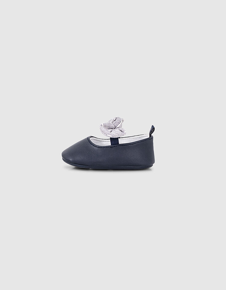 Ballerines navy à nœuds imprimés bébé fille-1