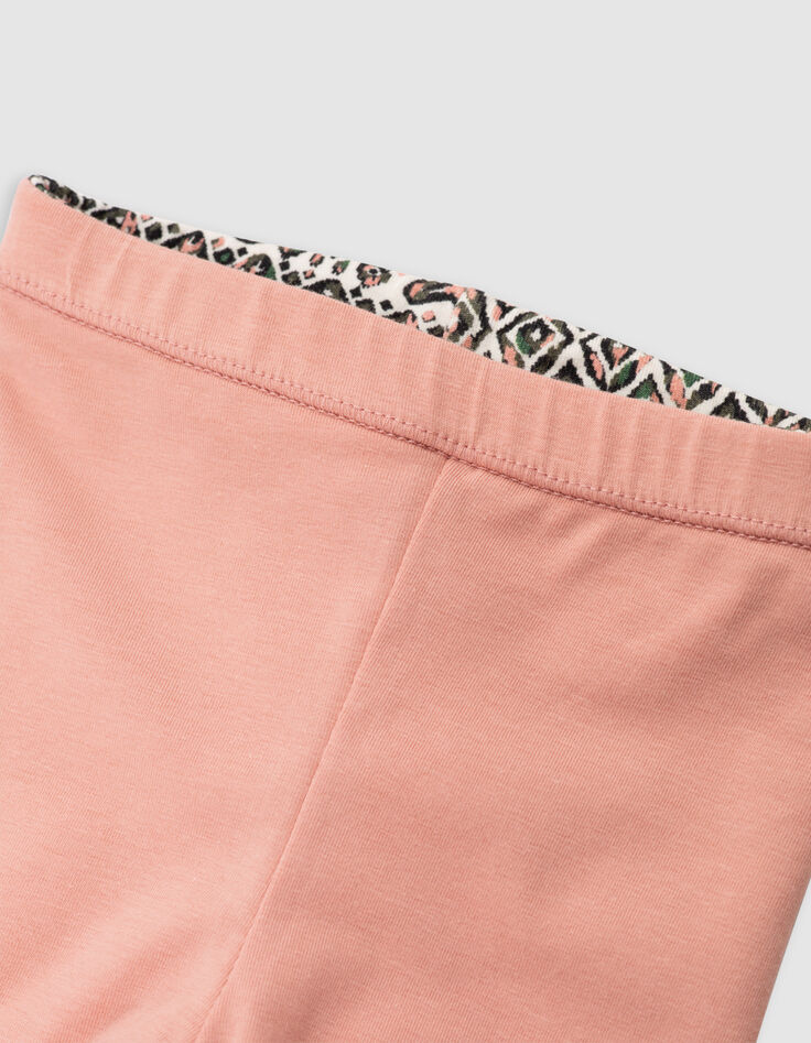 Leggings réversible ethnique graphique et vert bébé fille-9