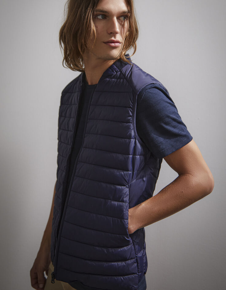 Doudoune bleu foncé sans manches Homme-5