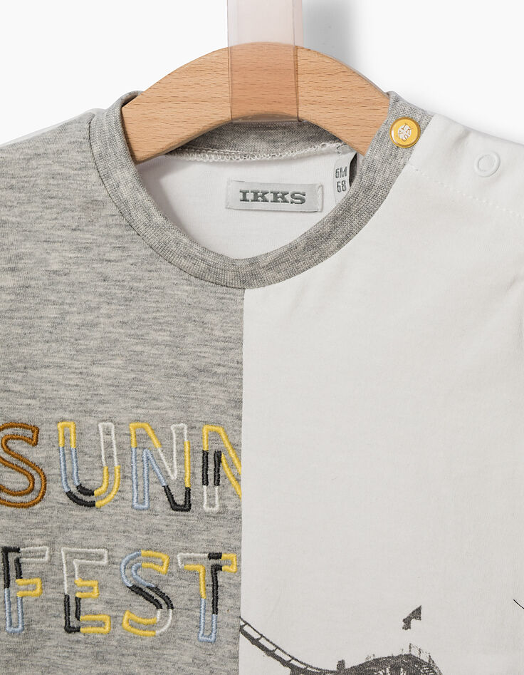 Grijs T-shirt met reuzenrad voor babyjongens -2