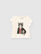 Camiseta de tirantes crudo algodón ecológico mensaje niña-1