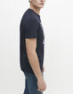 Tee-shirt marine &agrave; message Homme-5