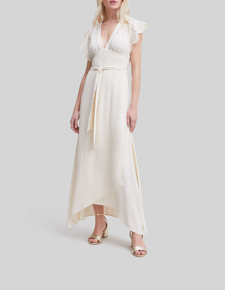 Robe calcaire LENZING™ ECOVERO™ dentelle guipure Femme-2