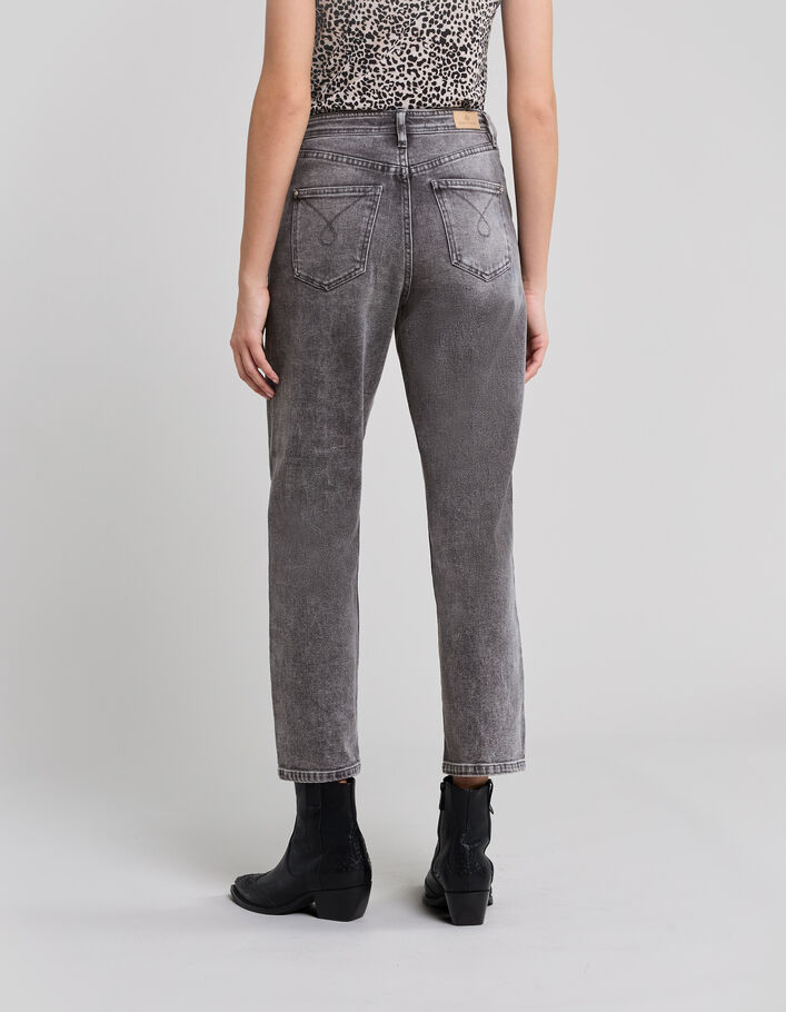 Slouchy jeans in grijs BCI-katoen cropped lengte dames - IKKS