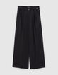 Girls’ black Lyocell® wide trousers with darts-2