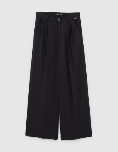 Pantalon large noir LYOCELL® à pinces fille - IKKS