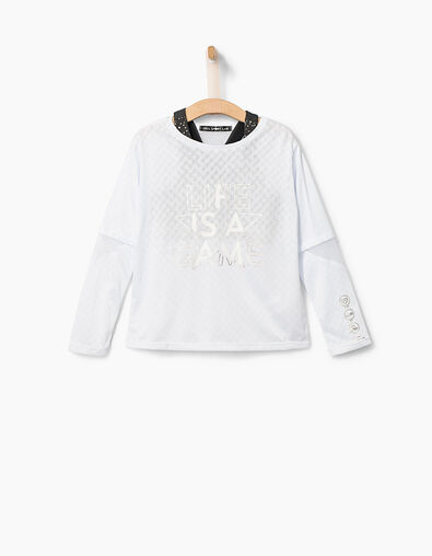 Tee-shirt blanc + brassières IKKS SPORT LAB fille - IKKS